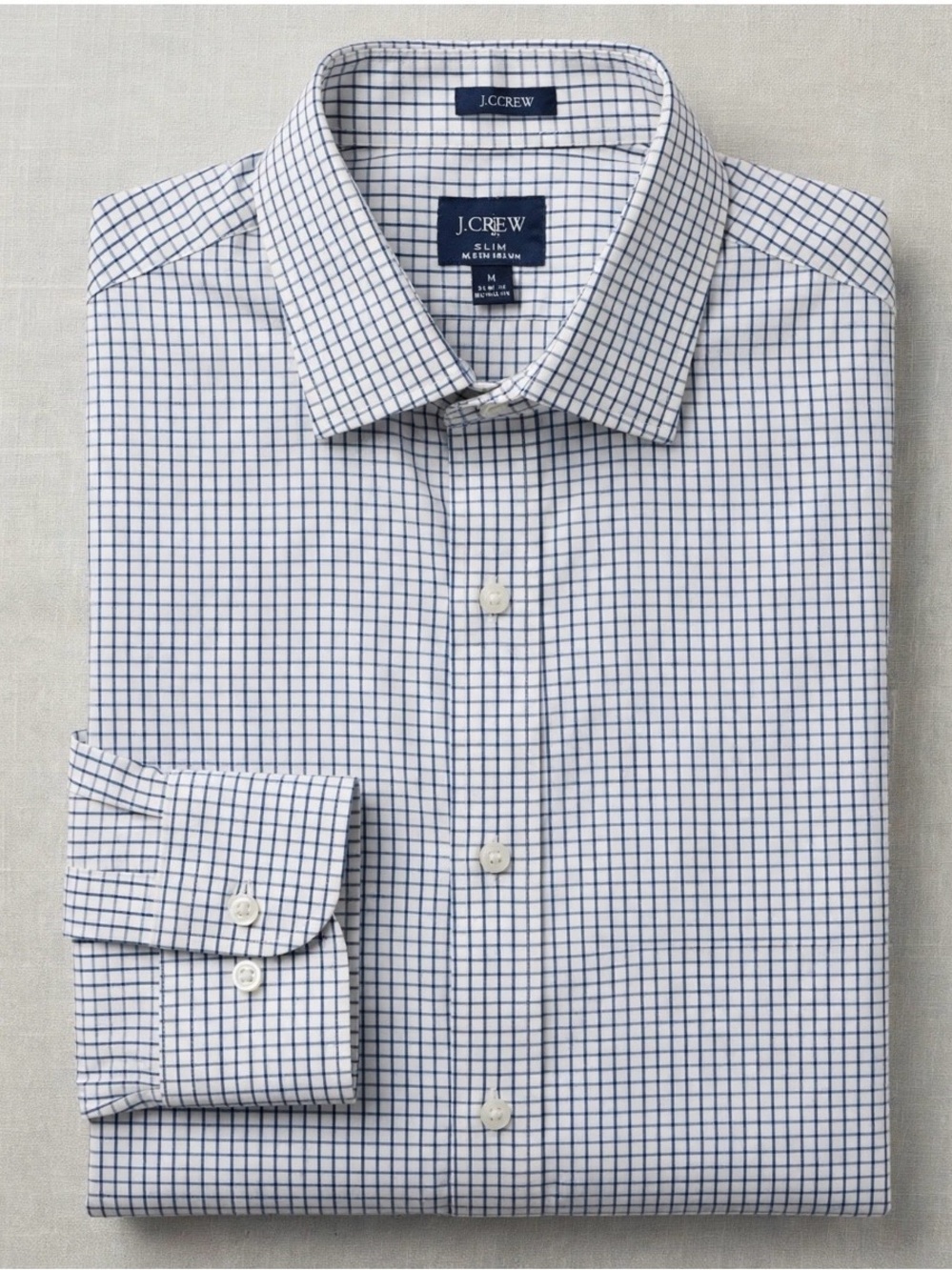 J.Crew Bowery Performance Dress Shirt Men's Size S Classic Fit Blue White Check